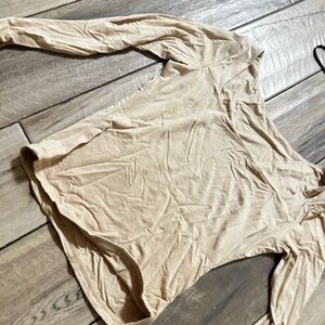 Long Sleeve Beige Top